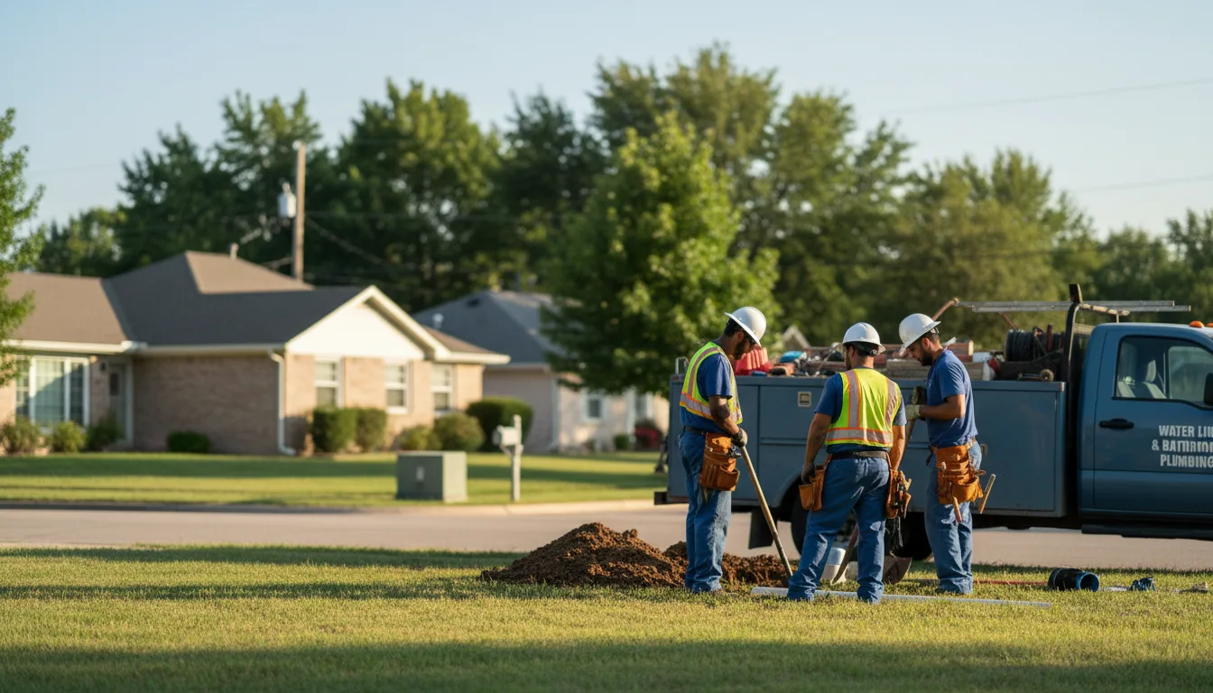 Residential water line and bathroom plumbing service in Indianola, NE